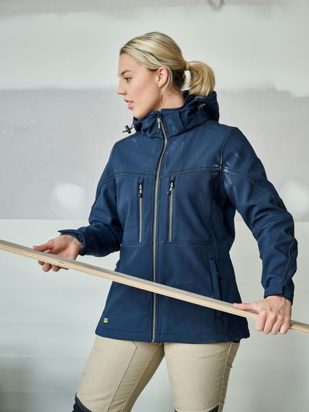 Women's Flx & Move™ soft shell jacket with zip off detachable hood -  BJL6570 - Bisley Workwear